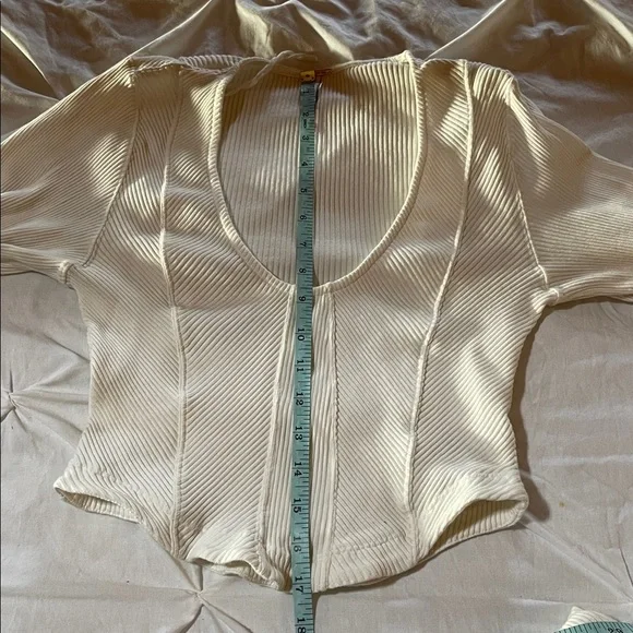 Free People Petra White Cream Long Sleeve Cotton Corset Top Women’s XL - Picture 11 of 11